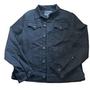 Men's MEDIUM True Religion Horseshoe Denim Black Trucker Jacket